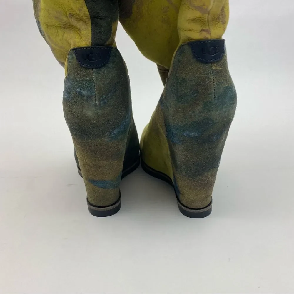 UGG X CLAIRE TABOURET FLUFF WEDGE BOOT WITH RARE BLUE LINING SZ 7 - Picture 8 of 15